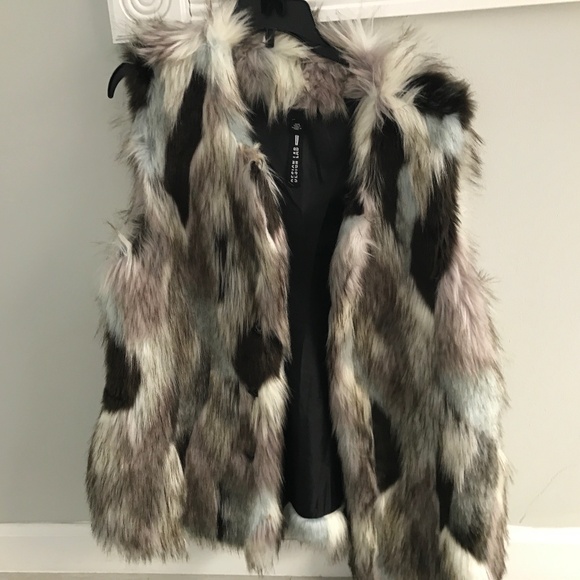 Faux Fur Chic Blue Gray Vest Ladies Medium Lord & Taylor - Picture 1 of 3